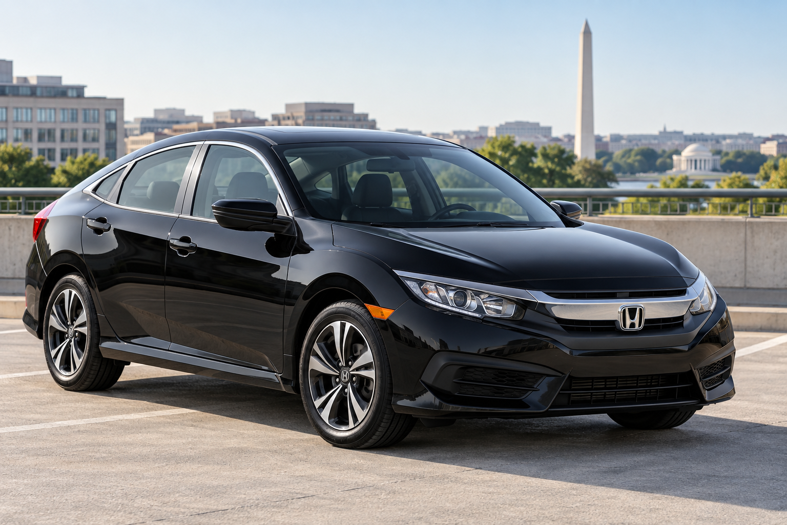 Illustration of a black 2016 Honda Civic