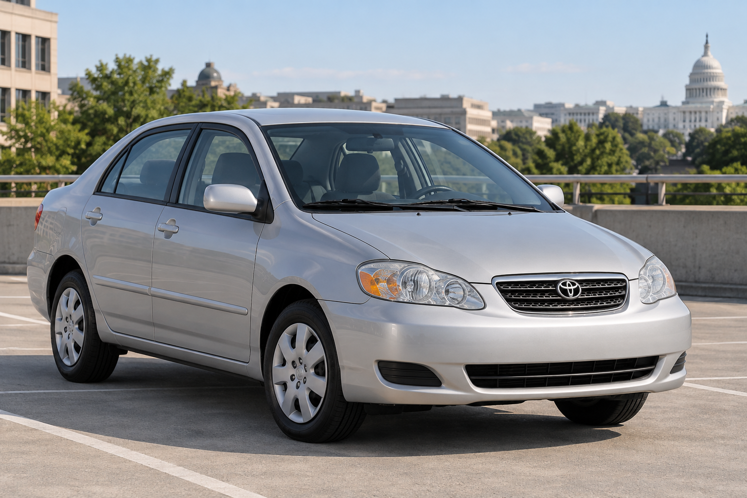 Illustration of a silver 2007 Toyota Corolla
